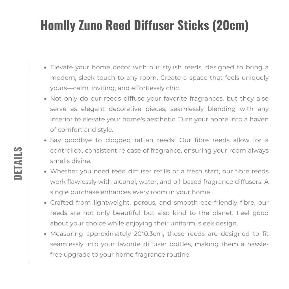 HOMLLY Палочки для диффузора Zuno (20см) (x3шт.)