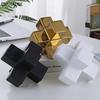 DXUIALOI Nordic Simple Electroplating Building Blocks Ceramic Decoration Simple Geometric Home Living Room Desktop Decoration