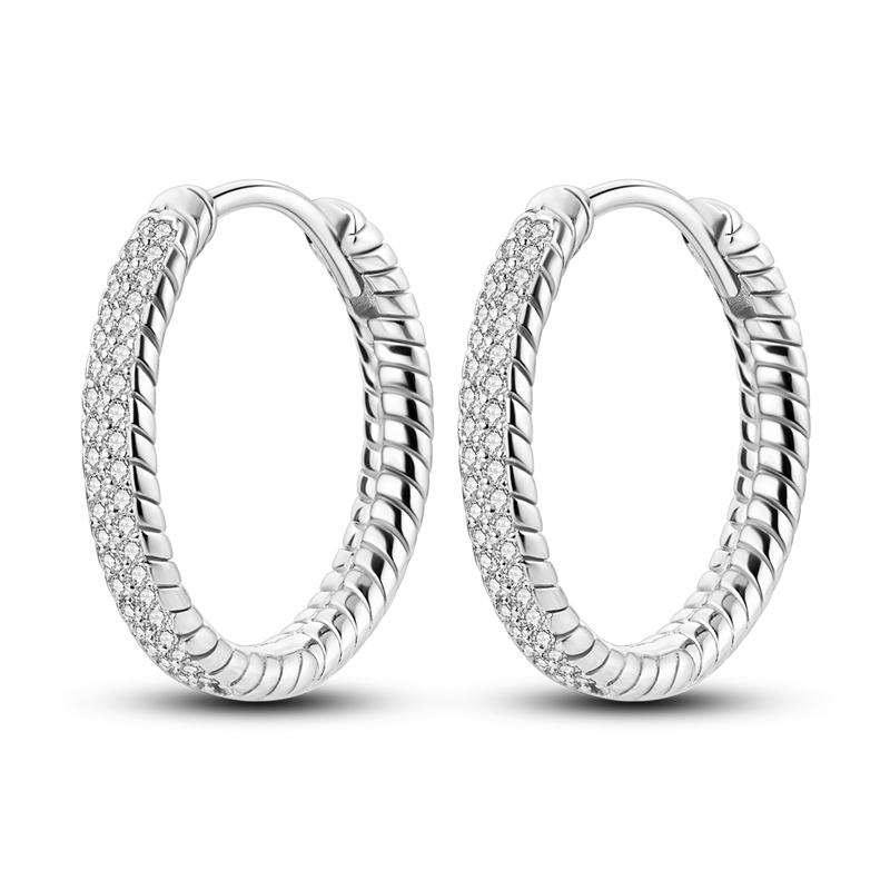 Round Circle Hoop Earrings For Women 925 Silver Heart Star Moon Sun Flower Zircon Opal Earrings Jewelry Gift