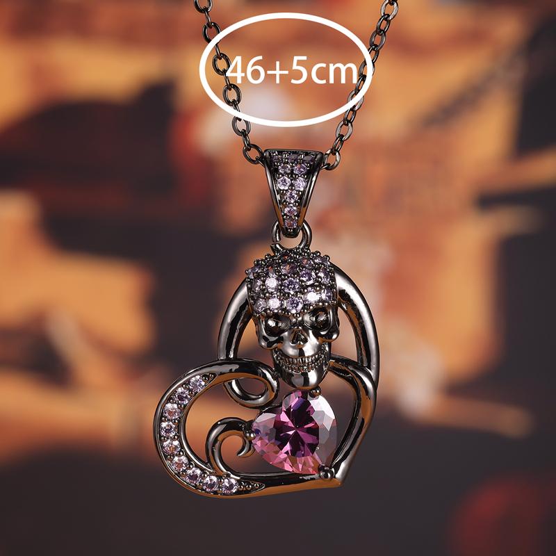 Уникальное ожерелье с подвеской в ​​виде головы черепа из черного золота для женщин и мужчин, ожерелье для вечеринки в честь Хэллоуина, подарок