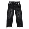 Mens Straight Fit Loose Denim Jeans With Thorn Embroidery Hip Hop Style Thin Cotton Pants