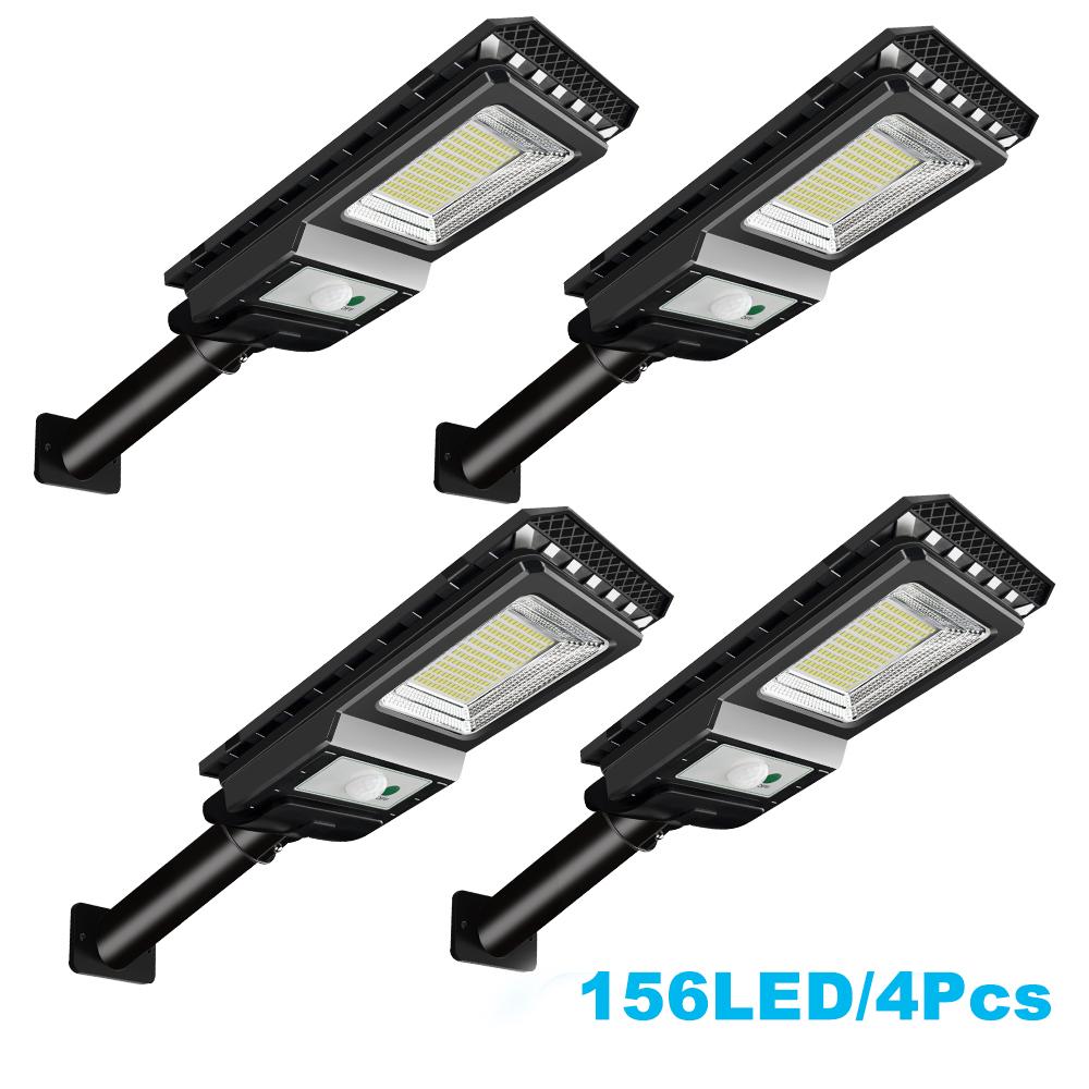 156LED Солнечный уличный светильник, водонепроницаемый, 6500k, мощный настенный светильник с датчиком движения для сада, гаража, парковки