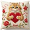 Чехол на декоративную подушку для кошки на тему любви, Принт для домашнего декора, Чехол на диванную подушку, Чехол на декоративную подушку из серии «Животные»
