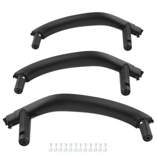 3PCS Car Interior Black Door Handle Cover Pull Trim For BMW X5 F15 2014-2018