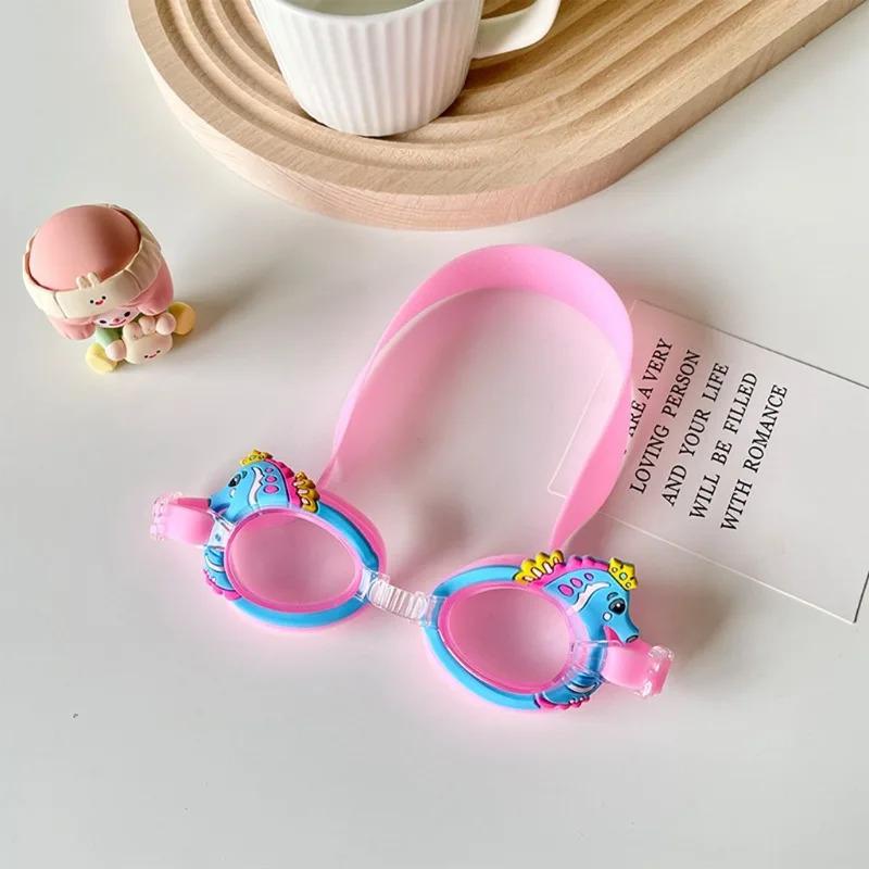 Waterproof Anti Fog Cartoon Pony Swimming Goggles Adjustable Strap Cute Kids Children Swim Supplies