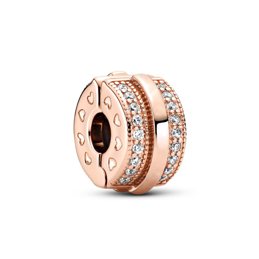 S925 Серебряные сверкающие линии паве и клипсы с логотипом, очаровательные бусины, подходят для оригинального браслета, ювелирные изделия своими руками для женщин, подарки на день рождения