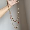High-end Flower Glass Beaded Necklaces Temperament Sweater Chain  For Women