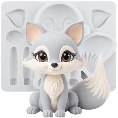 Силиконовая форма «Лесные животные» Форма для мастики «Лиса» Инструменты для украшения торта Тематический торт Десерт Украшенный Шоколадная форма для конфет
