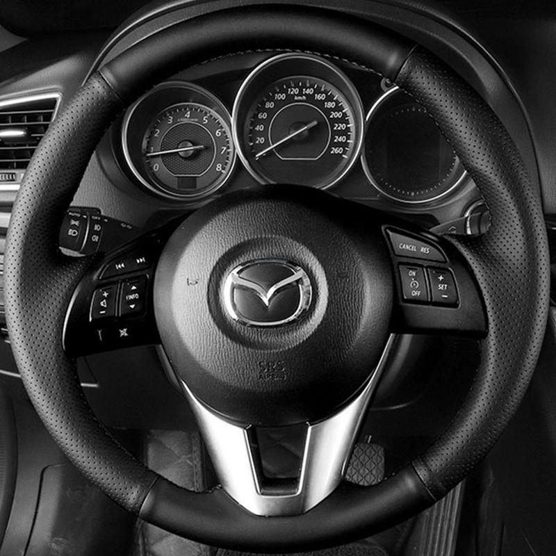 Чехол на руль автомобиля для Mazda CX-5 CX5 Atenza 2014 Новая Mazda 3 CX-3 Scion iA 2016 Имитация оригинальной оплетки руля