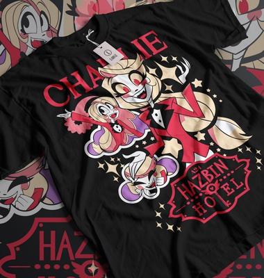 Футболка унисекс Hazbin Hotel Charlie & Vaggie для фанатов фильма Hazbin Hotel в подарок