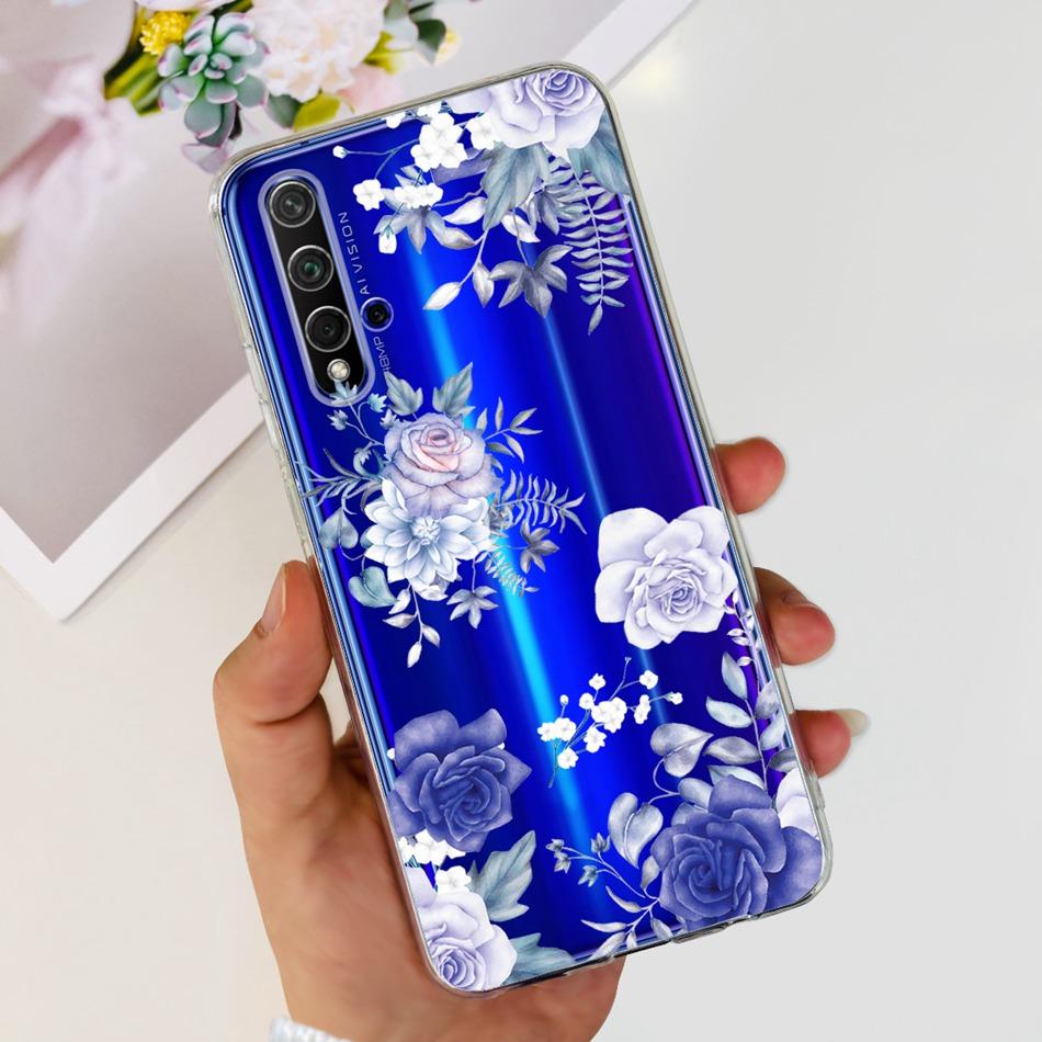 Чехол для телефона Huawei Nova 5T Nova5T YAL-L21 YAL-L61 YAL-L71 Элегантный принт Мягкий силикон Прозрачный ТПУ Тонкие чехлы