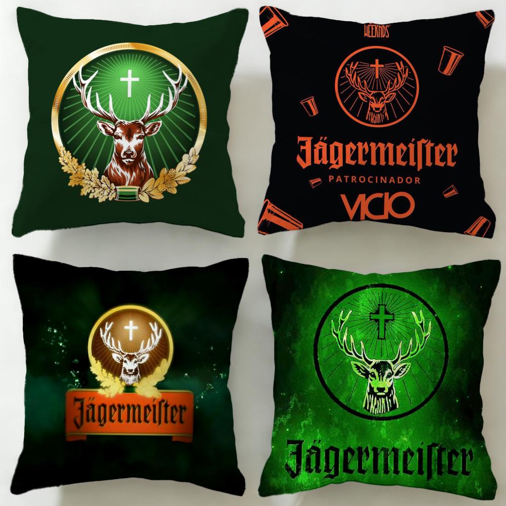Классический бренд напитков Jagermeister Наволочка Мягкая и Легко стирающаяся Наволочка – Универсальная для Дивана, Кровати, Путешествий и Офиса