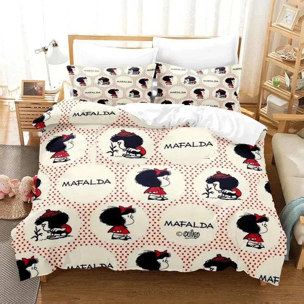 3D Print Mafalda Bedding Set Duvet Cover Bed Set Quilt Cover Pillowcase Comforter King Queen Size Boys Adult Bedding Set