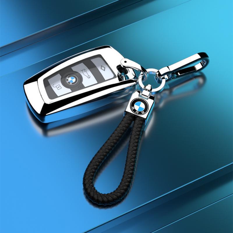 Compatible BMW Key Case for X3, X4, 1, 3, 5, & 7 Series - Decorative Key Shell & Chain