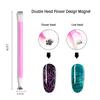 6Pcs Nail Magnetism Tool Set with Double Headed Flower Design Nail Pens Strong Magnet Stick Cats Eye Effect Gel Tools