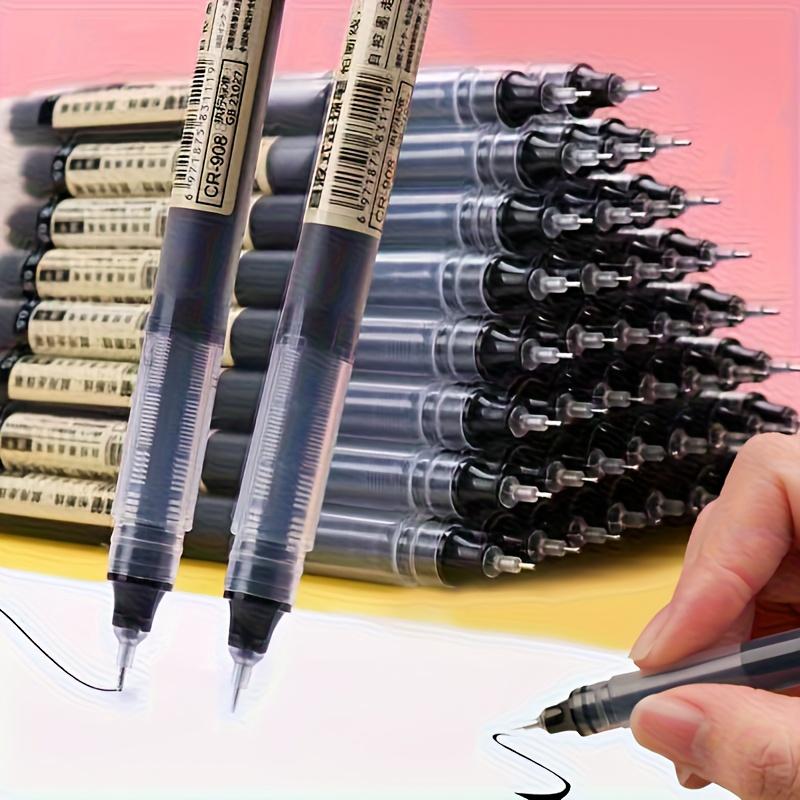 50pcs Quick-Dry 0.5mm Fine Tip Rollerball Pens, Lightweight Plastic Visible Ink Writing Pens, Suitable for School and Office