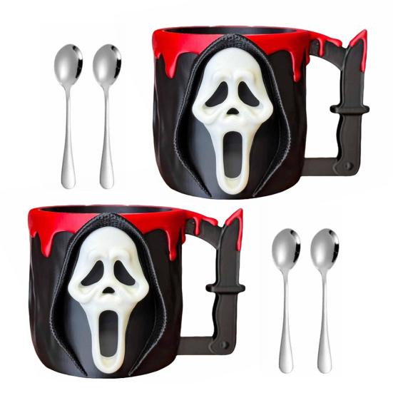 Держатель для пинты мороженого Держатель для ложки ужасов Многоразовые контейнеры для мороженого Держатель для пивной банки Подарки для фильмов ужасов