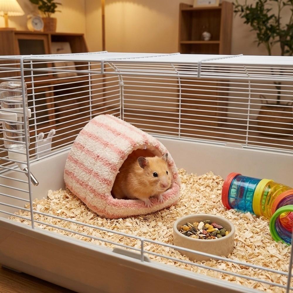Thickened Warm Plush Hamster Nest Soft Winter Hamster Nest Cozy Parrot Hammock Cave Indoor Winter