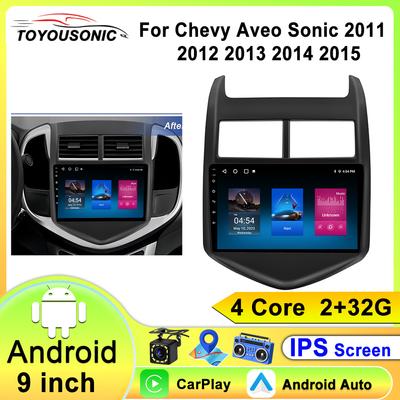2 din Android автомобильный радиоприемник мультимедийный плеер Carplay Auto GPS навигация WIFI для Chevrolet Aveo 2 Sonic T300 2011 2012 2013-2015