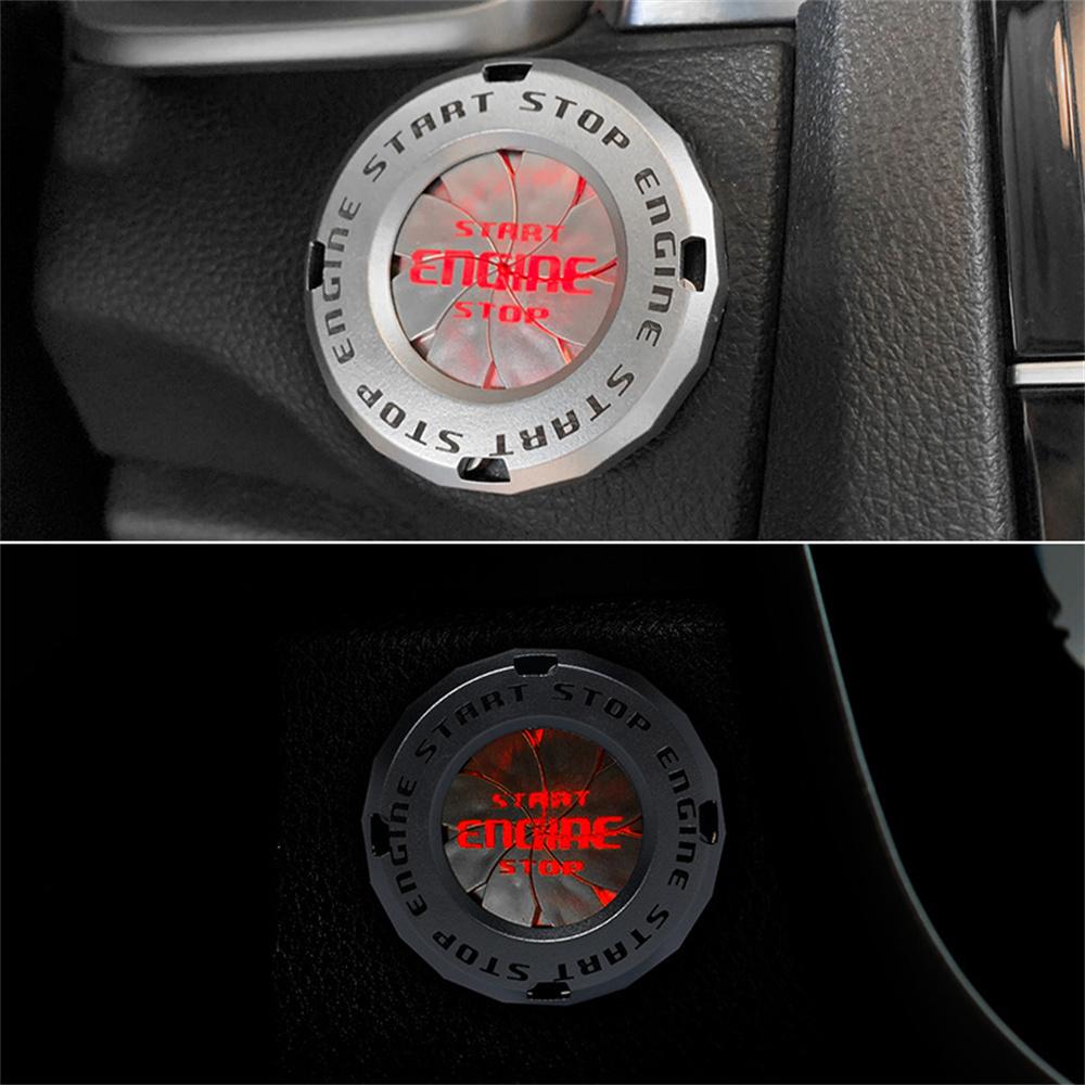 Car Engine Start Stop Switch Button Cover Moto Lgnition Decoration Sticker Rotatable Protect Cap Car Interior Decor Accessories