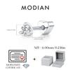 MODIAN 0.1CT Moissanite Heart Screw Cartilage Earrings 925 Sliver Simple Stud Earrings For Women And Men Fine Jewelry