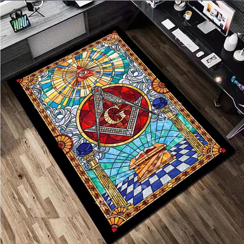 Freemason 1Pc Print Rug - home decoration Carpet For Living Room Bedroom Flooring Computer Chair Area Rug
