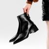 2024 новые ботинки женские осенние тонкие на высоком каблуке короткие ботинки ретро британский стиль средняя голень толстый каблук острый носок короткие ботинки