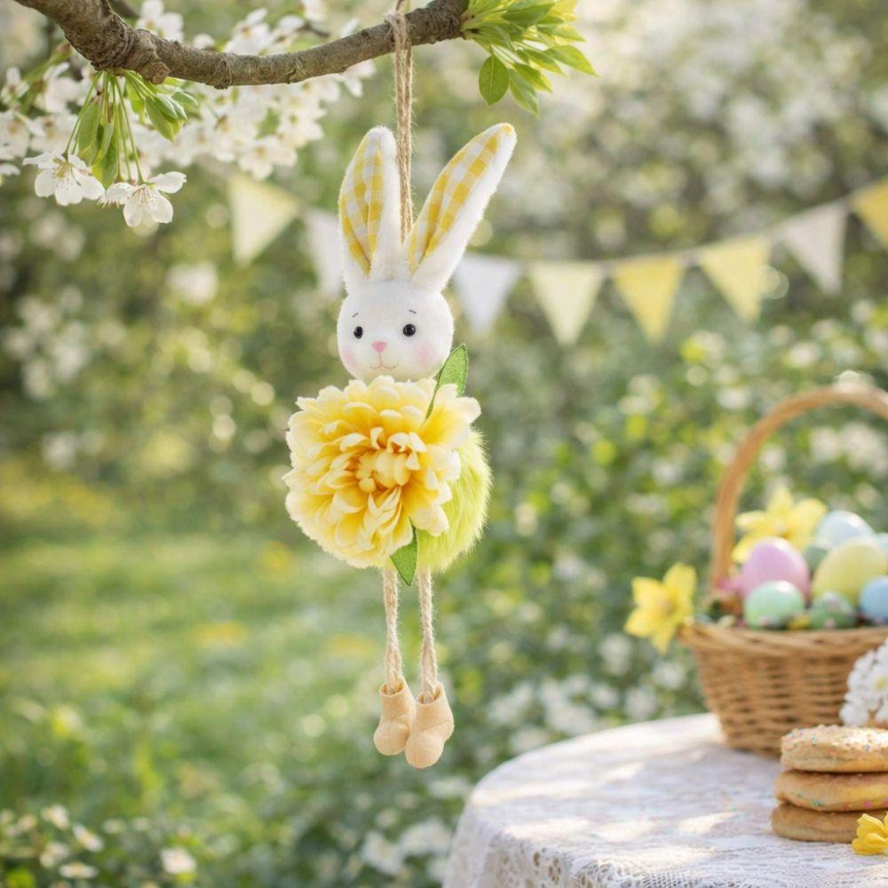 Colorful Easter Rabbit Pendant Soft Plush Rabbit Hanging Ornament Rabbit Figurine Party Favors