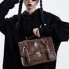 Зимняя винтажная сумка почтальона с пряжкой, сумка для униформы, повседневная школьная сумка, модный портфель для поездок на работу, сумка через плечо