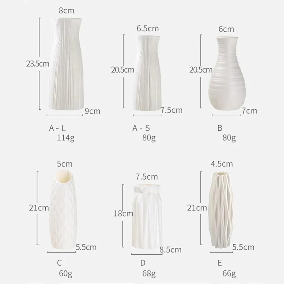 1pc Nordic Plastic Vase Simple Small Fresh Flower Pot Storage Bottle for Flowers Living Room Modern Home Decorations Ornaments