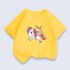 Pure Cotton Breathable Children's T-shirt 2026 Summer New Rainbow Pony Print Casual Parent-child Outfit for Boys and Girls