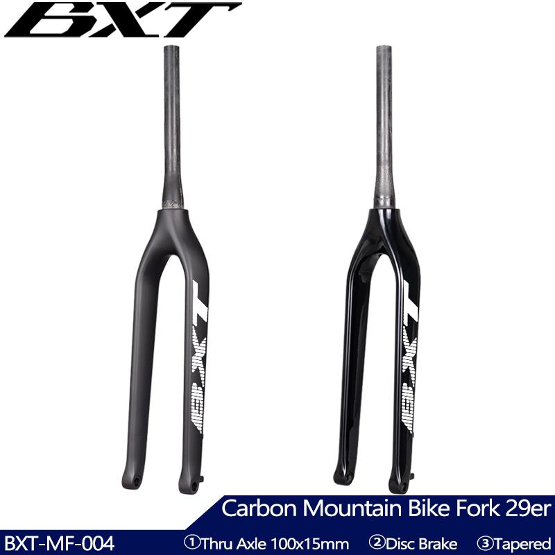 Углеродная MTB вилка BXT для горного велосипеда, 29er Сквозная ось, Велосипедная вилка, Дисковый тормоз 160 мм, 29ER MTB вилка, Хамелеон вилки, 15x100