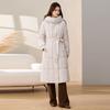Осенне-зимняя свободная длинная хлопковая одежда с капюшоном, длиной ниже колена, утолщенная ветрозащитная куртка