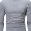 Men Autumn Winter Slim Fit Bottoming T-shirt Turtleneck Long Sleeve Solid Color Elastic Thin Pullover Tops Streetwear