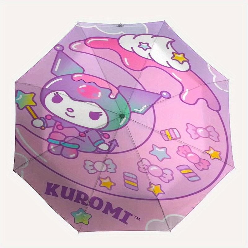 Kuromi,Pastel Automatic Umbrella-Foldable, Durable 8-Bone Design, Compact and Stylish, Great for Camping, Halloween, Christmas, Mother's Day