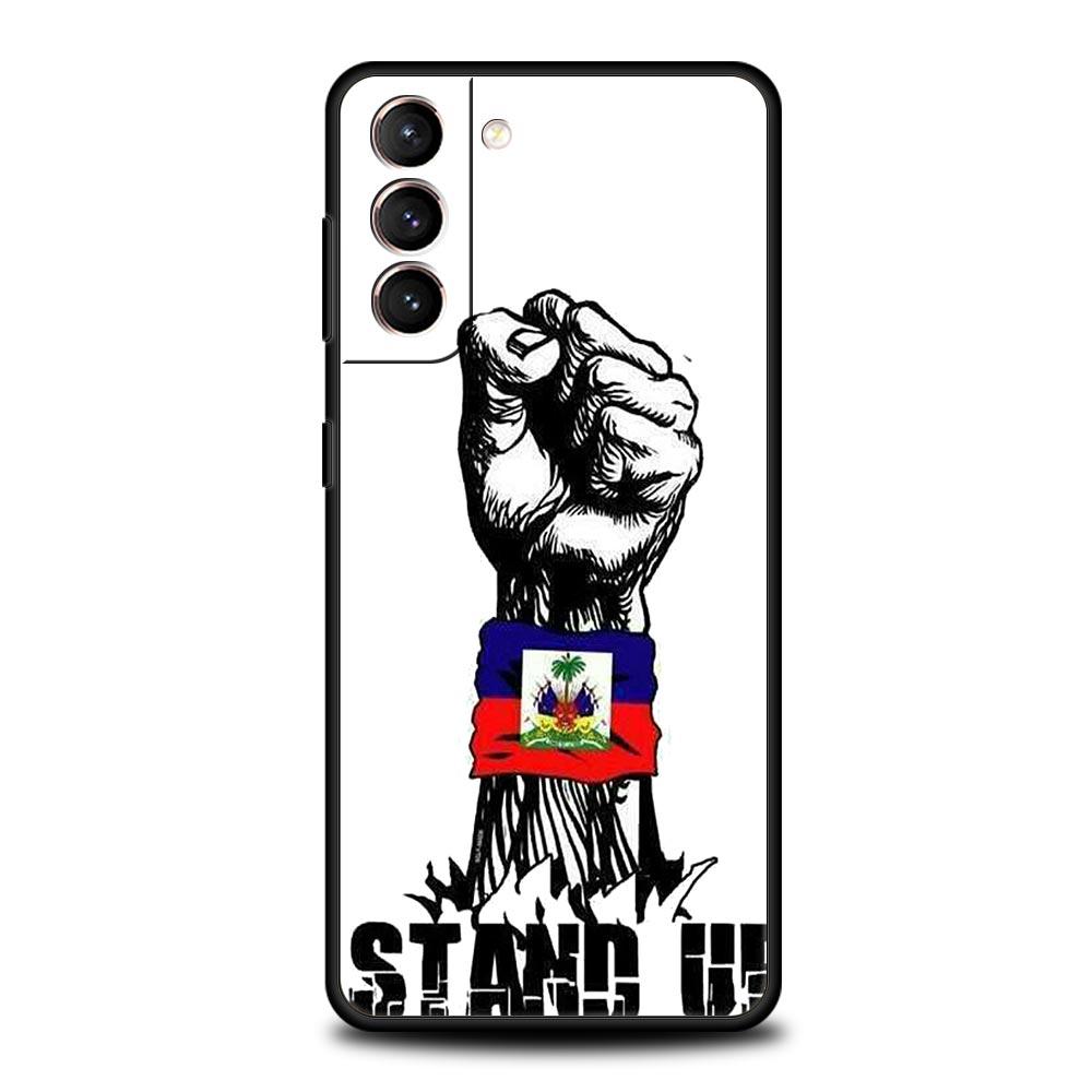 shipping Haiti Flag Soft Phone Case For Samsung Galaxy S25 Edge S24 Plus S23 FE S22 S21 S20 Ultra 5G S10 Black Protect Cover