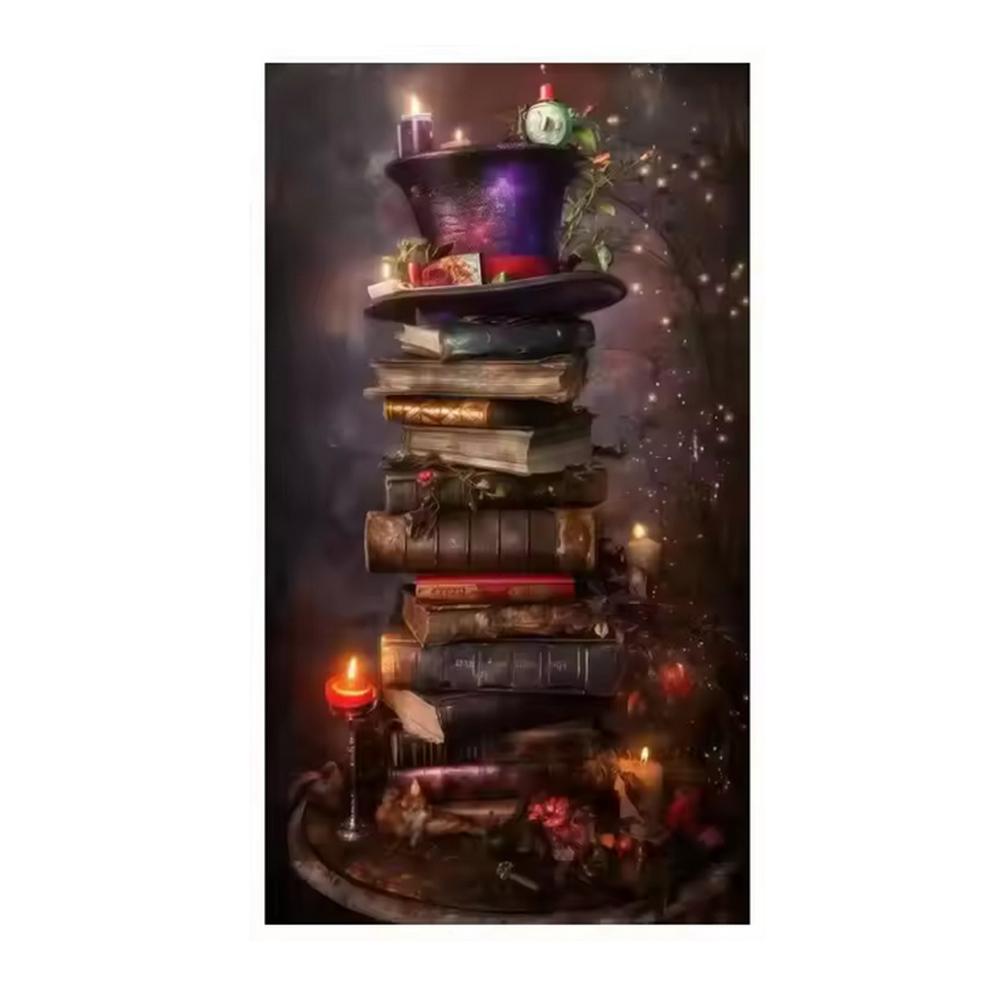 Набор для алмазной вышивки 5D DIY - Дизайн «Фэнтези Магические Книги», Полная мозаика из круглых алмазов для украшения дома