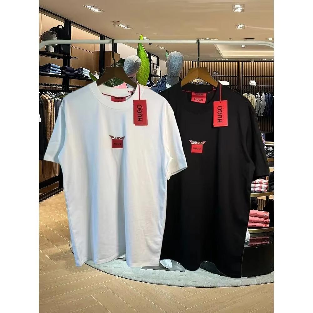 Горячая Распродажа Мужская Женская Футболка Дизайнерские Футболки Принт Hugo Короткий Рукав Роскошный Бренд Оверсайз Топ Круглый Вырез Хлопковые Футболки Одежда