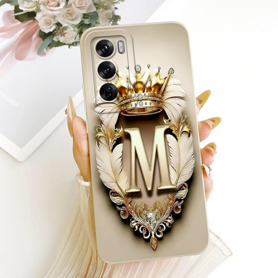 For OPPO Reno 12 Case Reno 12 Pro Cover CPH2625 CPH2629 Fashion Letters Crown Soft Matte Silicone Fundas For Reno12 Pro 5G Shell