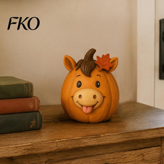 Autumn Harvest Table Decorations Artificial Pumpkin Decor, Cute Animals Decorative Pumpkins, Thanksgiving Resin Pumpkins Seasonal Farmhouse