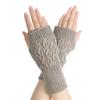 Protable Winter Autumn Warm Wool Exposed Finger Wrist Gloves Half Mitten Knitted Wool Glove