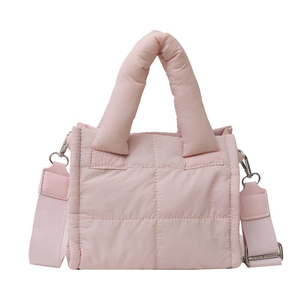 Versatile Lightweight Puffer Tote Bag Large Capacity Casual Quilted Crossbody Bag Down Cotton Bag For Women