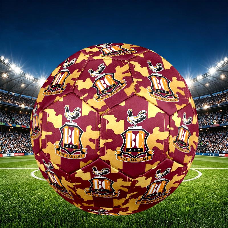 Футбольный мяч Bradford City AFC, размер 5. Износостойкий мяч из ПУ для матчевых тренировок и ежедневной практики. Подарок на день рождения для любителей футбола