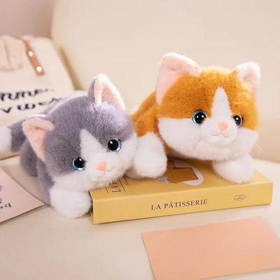 Лежащая плюшевая игрушка-кошка Изысканный подарок Украшение для дома Кукла-кошка Kawaii Подарок для девочек Детская игрушка-компаньон в виде плюшевой кошки