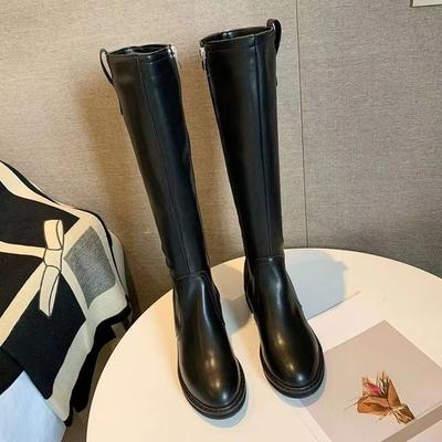 Модные черные теплые длинные сапоги с круглым носком для женщин Тренд 2025 Косплей Сапоги Y2k Gyaru Водонепроницаемые Готические Распродажа Сапоги до колена Женские