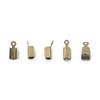 200pcs/lot Stainless Steel Round Cord Crimp Bead Never Fade Gold Steel End Cap Fastener Connector Fit DIY Leather Jewelry Making