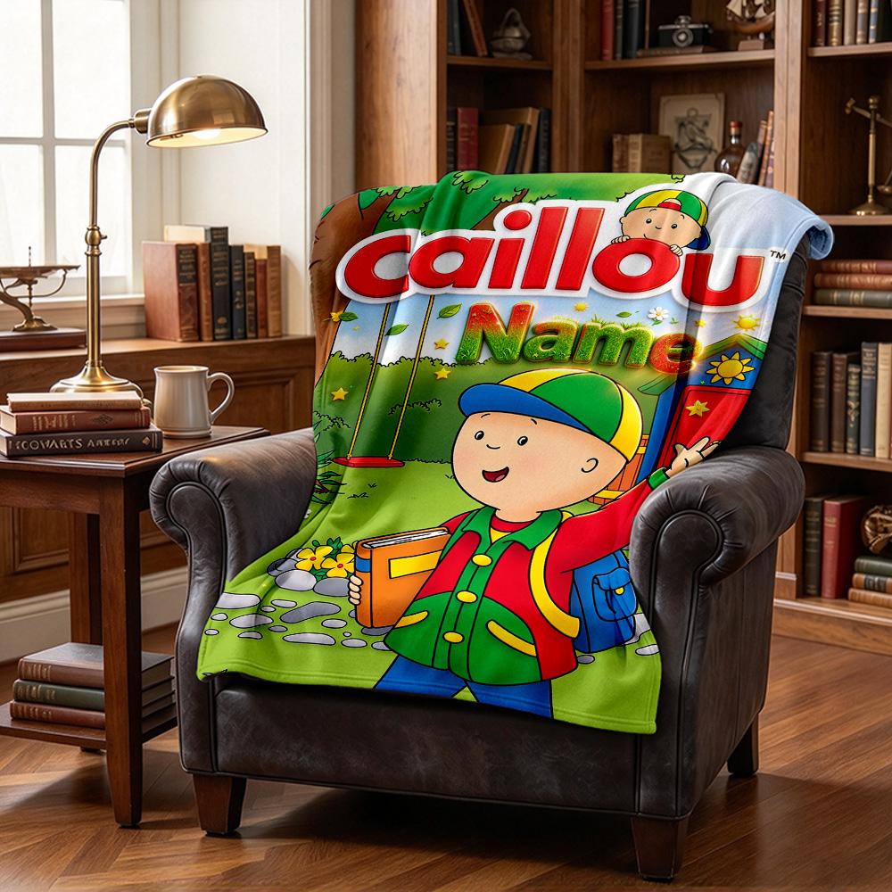 Custom Name Caillou Name Flannel Blanket Throw Blanket Soft Warm Sofa Bed Camping Home Decor Unique Christmas Gift