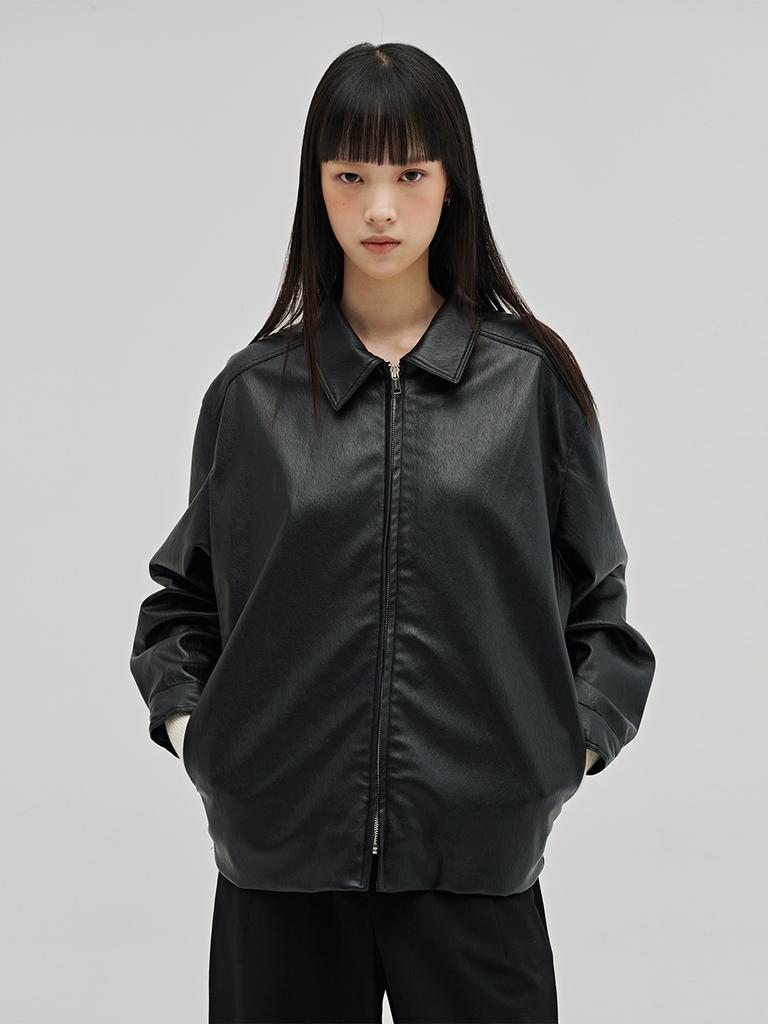 NOUVE Soft Leather Blouson - Black