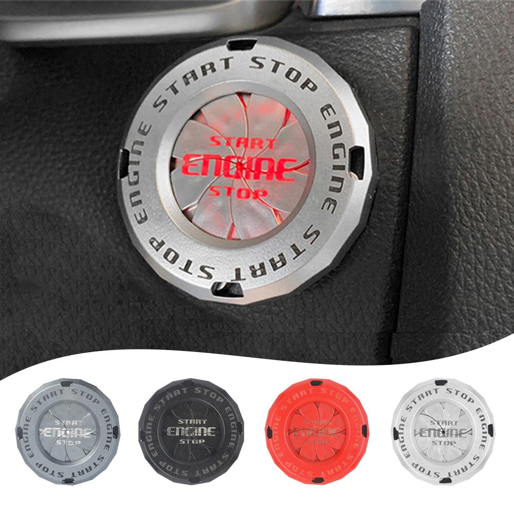 Car Engine Start Stop Switch Button Cover Moto Lgnition Decoration Sticker Rotatable Protect Cap Car Interior Decor Accessories