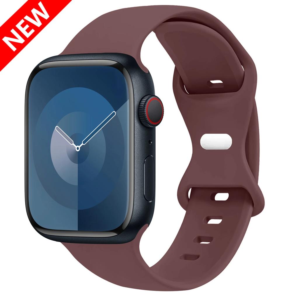 Силиконовый ремешок для Apple Watch 44 мм 45 мм 41 мм 40 мм 49 мм 42 мм 38 мм 46 мм, спортивный браслет для iWatch Series Ultra 2 SE 10 9 8 7 6 5